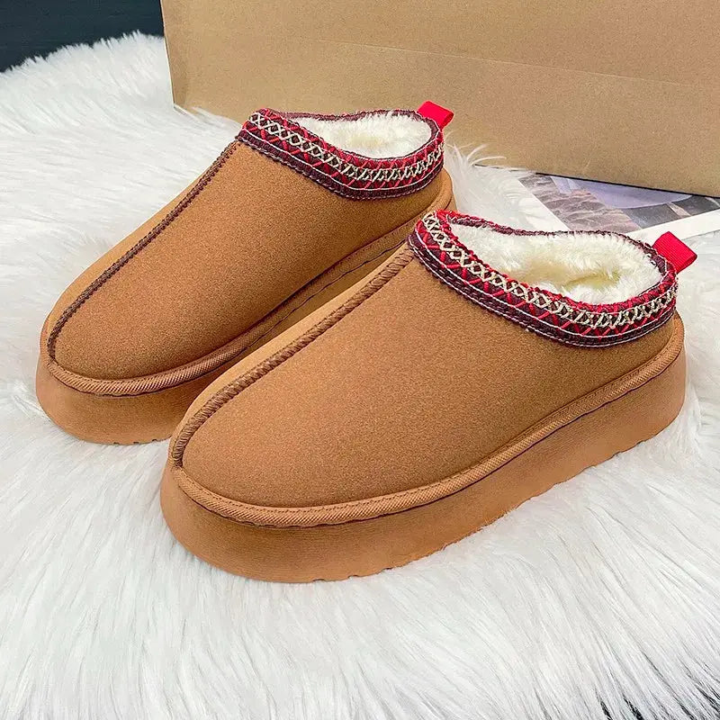 New Winter Retro Women Snow Warm Suede Leather STYLE SOURCE