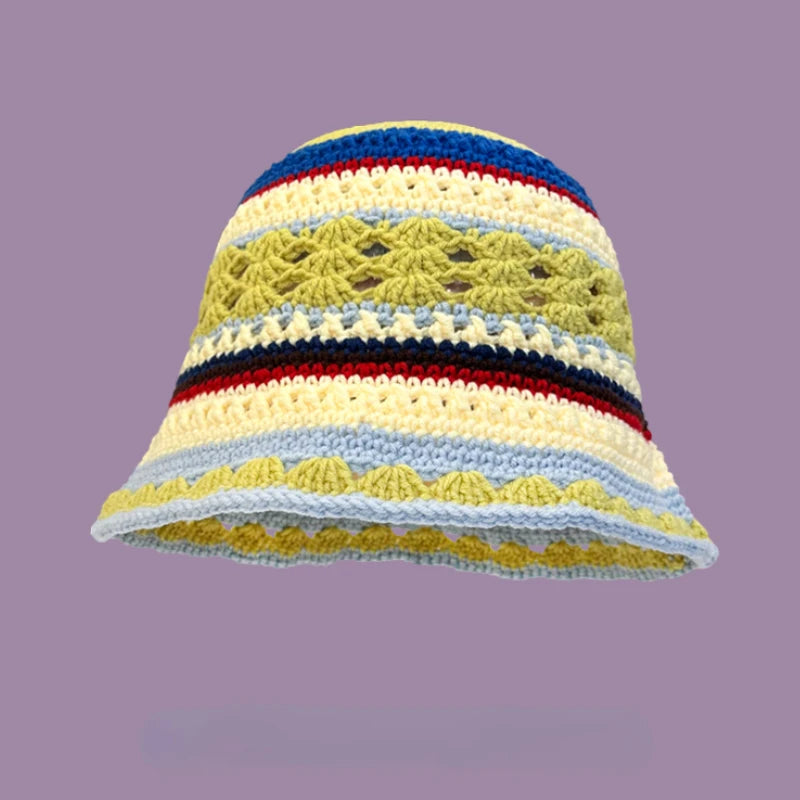 2023 Autumn New Crochet Hat Korean Handmade Bucket Hat STYLE SOURCE