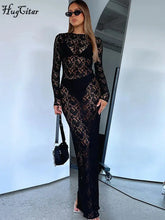 Hugcitar Floral Print Long Sleeve Sexy Bodycon Sheer See STYLE SOURCE