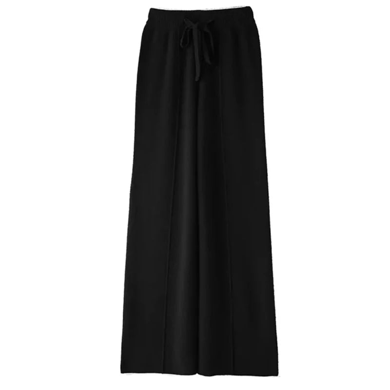 Wool Knitted Wide leg Pants for Women in Autumn and Winter STYLE SOURCE