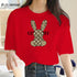 100% Cotton Luxury Rabbit Print Show Women T-shirts STYLE SOURCE