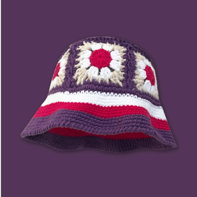 2023 Autumn New Crochet Hat Korean Handmade Bucket Hat STYLE SOURCE