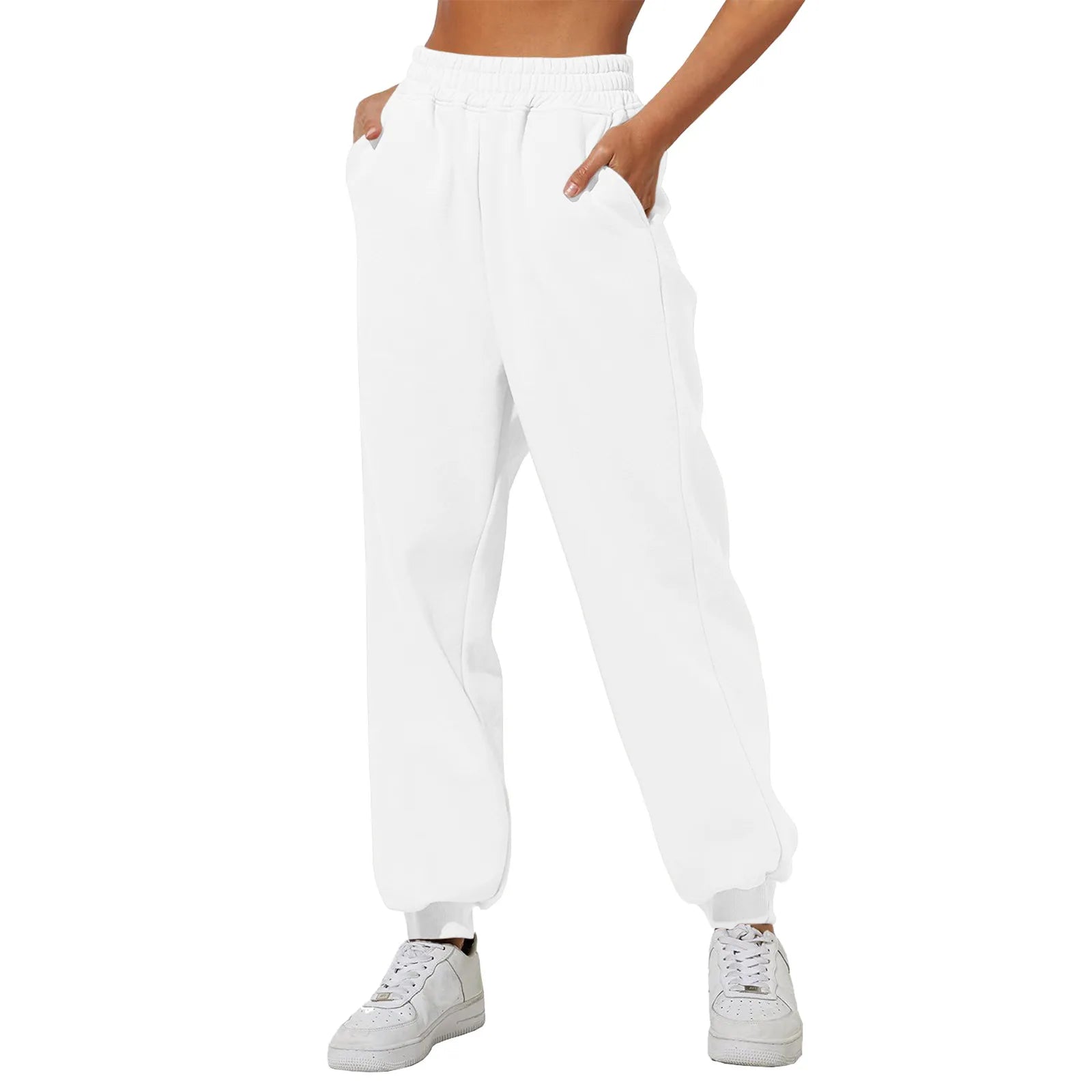 Wide Leg Pants For Women’S Fleece Plain Fitness Joggers STYLE SOURCE