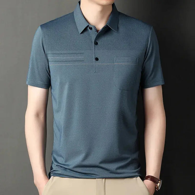 Korean Polo Shirts for Men Casual Short Sleeve Slim Fashion Shirts STYLE SOURCE