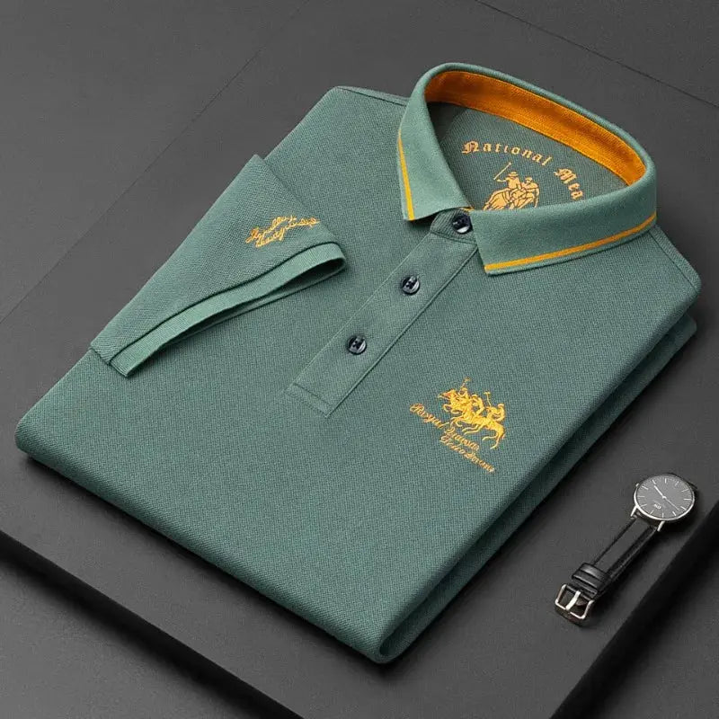 2023 New Embroidered Polo Shirt Men&