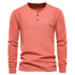 AIOPESON Waffle Henley T-Shirt Men Long Sleeve STYLE SOURCE