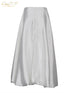 Satin Skirts For Women Elegant High Waist Ankle-Length Casual Loose STYLE SOURCE