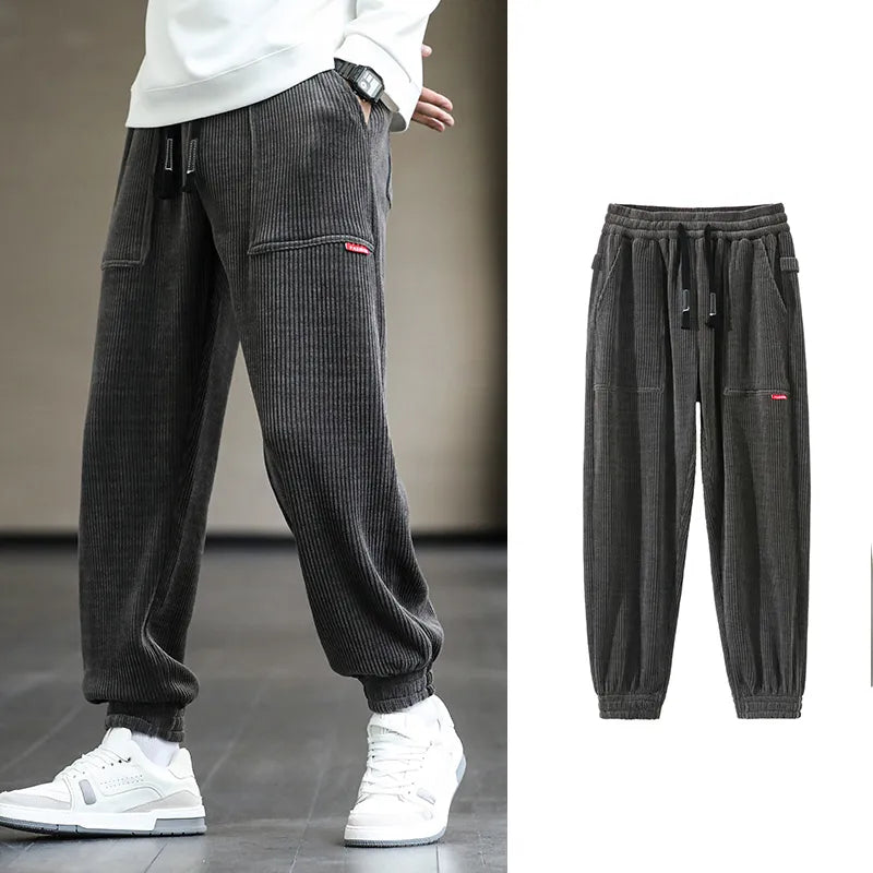 2022 New Autumn Winter Corduroy Sweatpants Men Baggy Joggers STYLE SOURCE