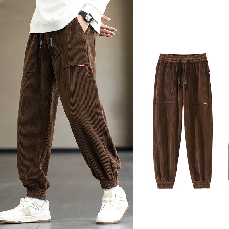 2022 New Autumn Winter Corduroy Sweatpants Men Baggy Joggers STYLE SOURCE