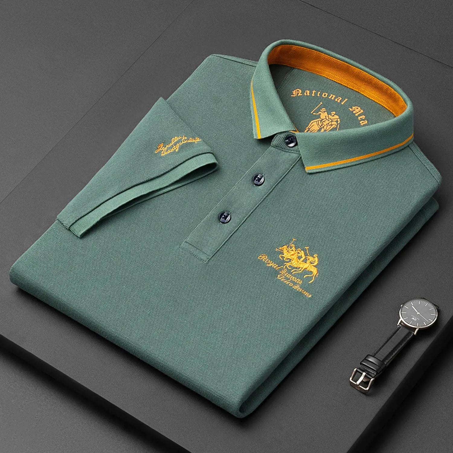 2023 New Embroidered Polo Shirt Men&