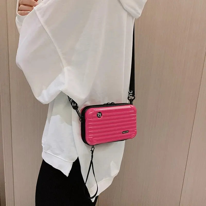 Women's Clutch Small PVC Shoulder Bag Suitcase Shape STYLE SOURCE