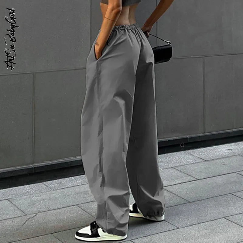 Cargo Pants Y2K Clothes Loose Drawstring Low Waist Joggers STYLE SOURCE