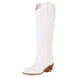 Hot Plus Size 45 Women's Embroidered Western Knee High Boots STYLE SOURCE