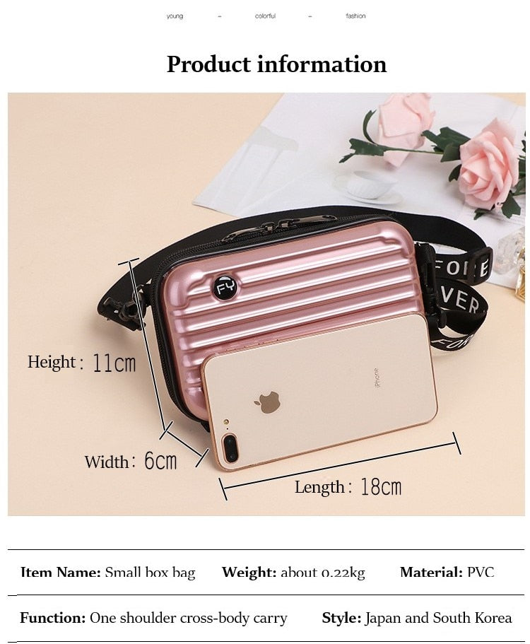 Women's Clutch Small PVC Shoulder Bag Suitcase Shape STYLE SOURCE