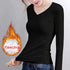 O Neck Long Sleeve Shirt Women Winter Bottoming Cropped Tops STYLE SOURCE