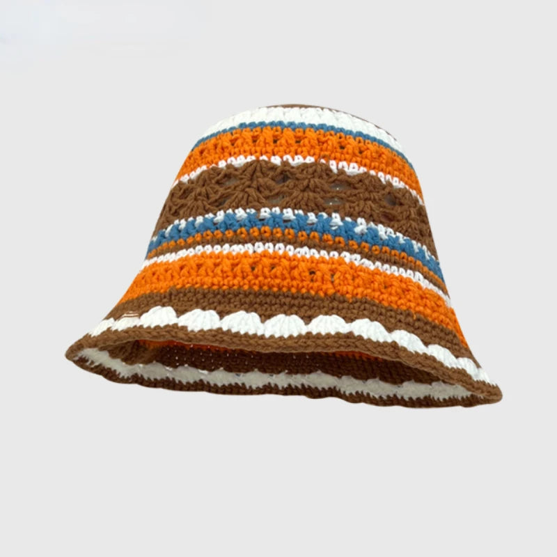 2023 Autumn New Crochet Hat Korean Handmade Bucket Hat STYLE SOURCE