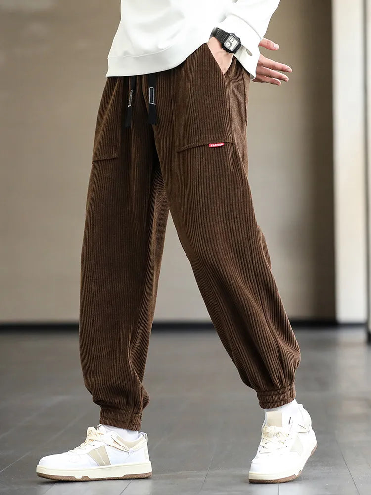 2022 New Autumn Winter Corduroy Sweatpants Men Baggy Joggers STYLE SOURCE