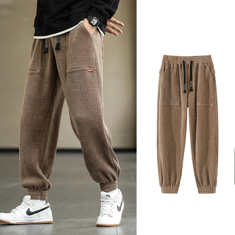 2022 New Autumn Winter Corduroy Sweatpants Men Baggy Joggers STYLE SOURCE