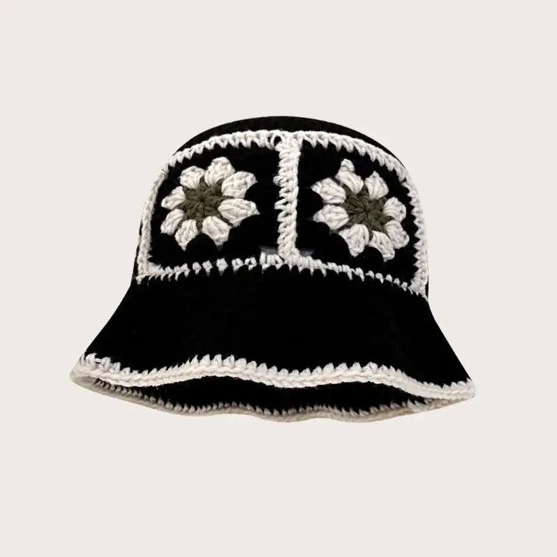 2023 Autumn New Crochet Hat Korean Handmade Bucket Hat STYLE SOURCE