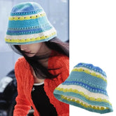 2023 Autumn New Crochet Hat Korean Handmade Bucket Hat STYLE SOURCE