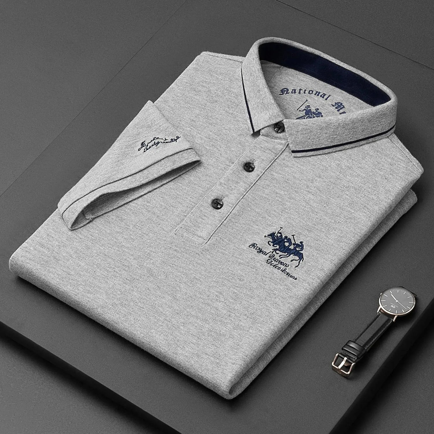 2023 New Embroidered Polo Shirt Men&