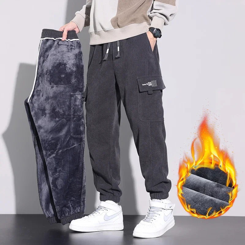 HIQOR Pants for Mens 2023 Winter Fleece Casual Pants STYLE SOURCE