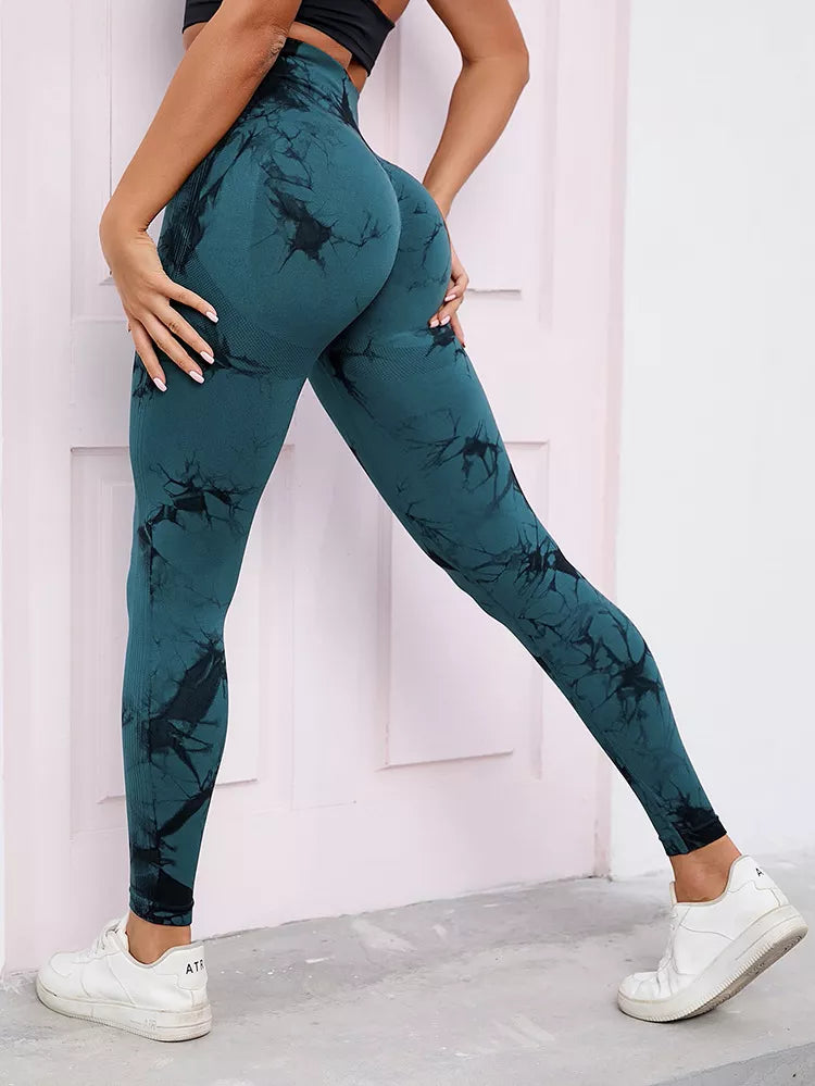 47 Color Marbling Tie-Dye Yoga Pants STYLE SOURCE