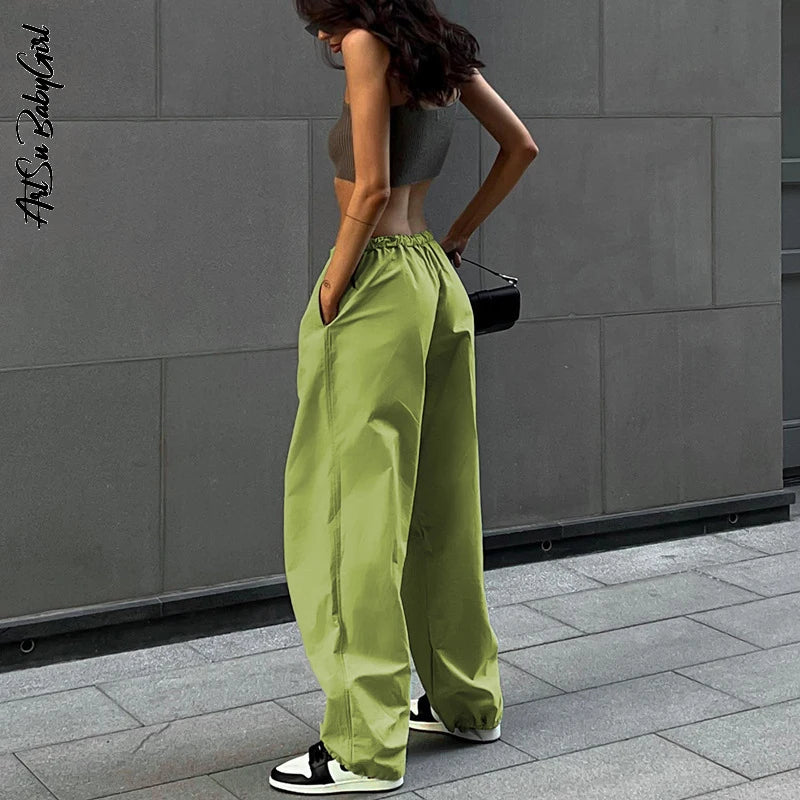 Cargo Pants Y2K Clothes Loose Drawstring Low Waist Joggers STYLE SOURCE