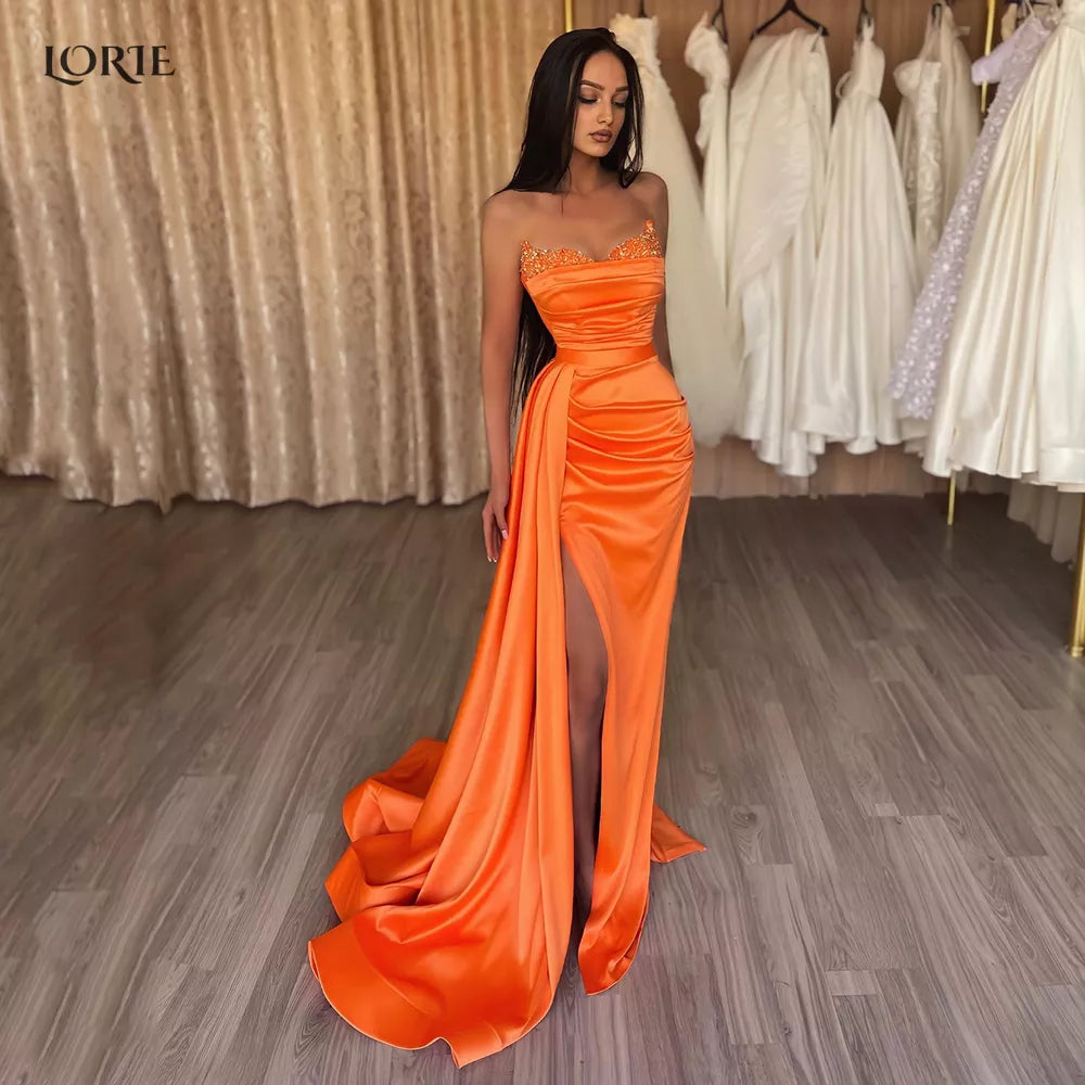 LORIE Orange Mermaid Evening Dresses STYLE SOURCE