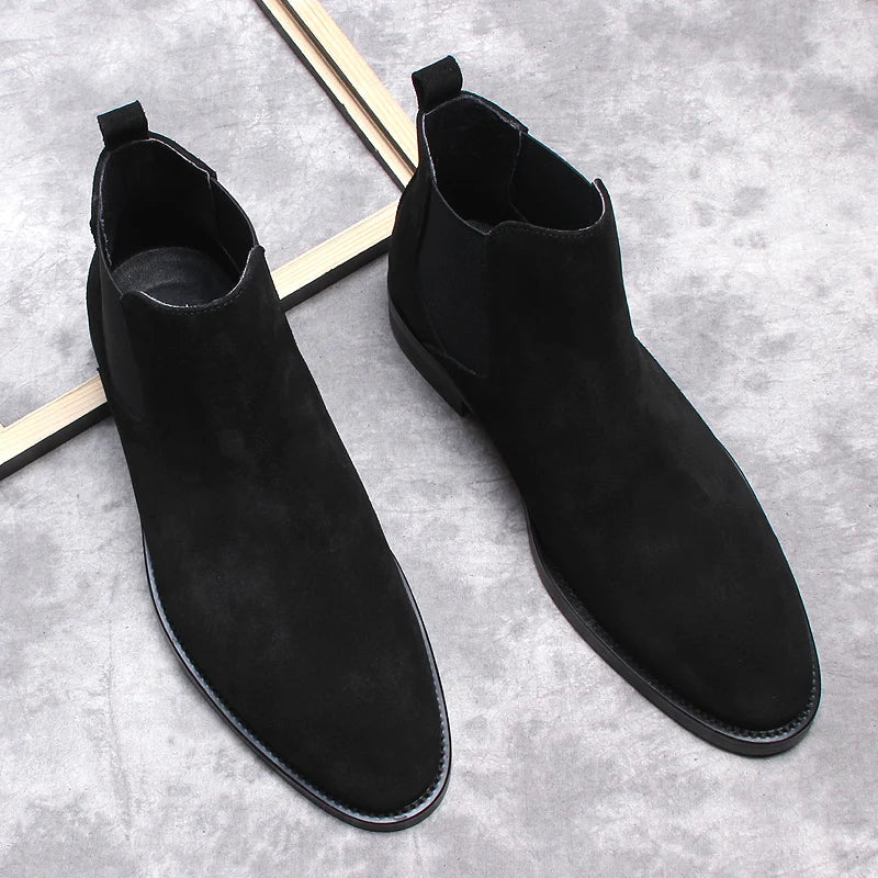 Fashion Genuine Leather Suede Men Ankle Boots STYLE SOURCE