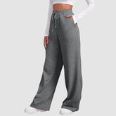 Wide Leg Pants For Women’S Fleece Plain Fitness Joggers STYLE SOURCE
