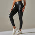 Women Black Pu Leather Pants High Waist Leather Leggings STYLE SOURCE