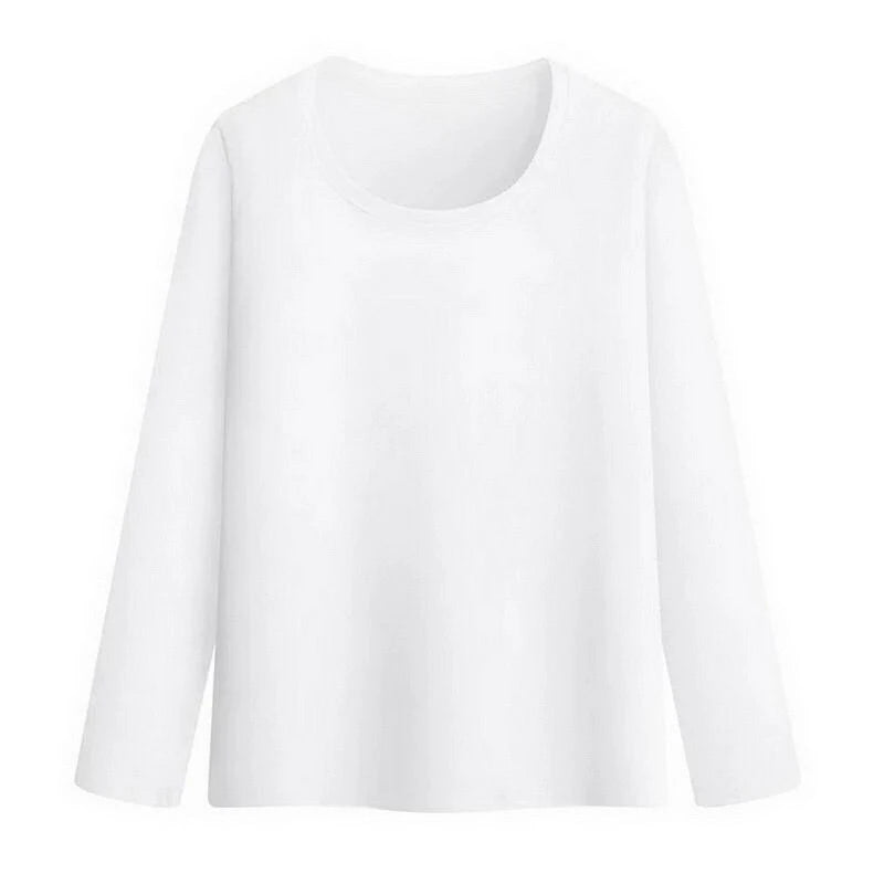 O Neck Long Sleeve Shirt Women Winter Bottoming Cropped Tops STYLE SOURCE