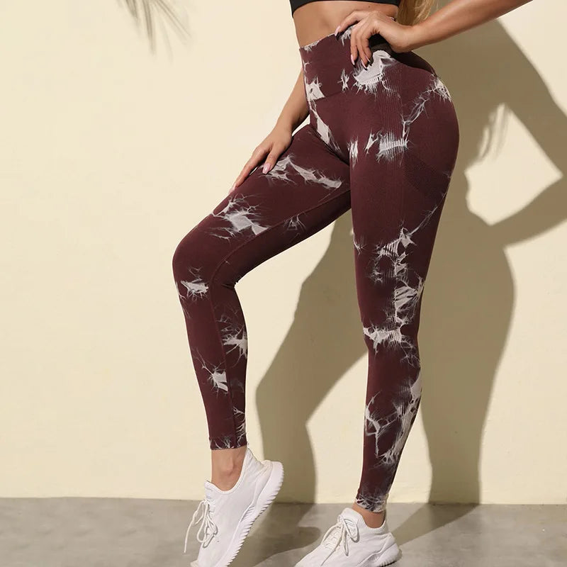 47 Color Marbling Tie-Dye Yoga Pants STYLE SOURCE