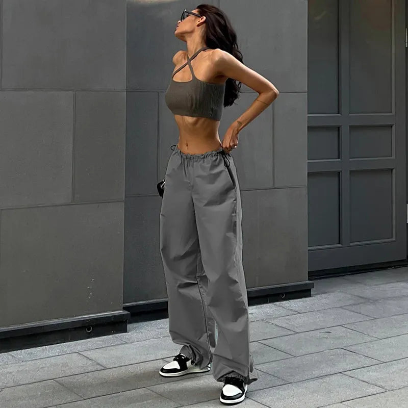 Cargo Pants Y2K Clothes Loose Drawstring Low Waist Joggers STYLE SOURCE