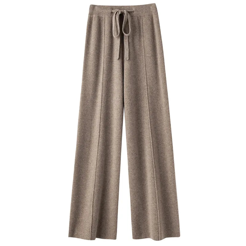 Wool Knitted Wide leg Pants for Women in Autumn and Winter STYLE SOURCE