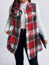 Honey Plus Size Pocketed Plaid Button Up Vest Coat STYLE SOURCE