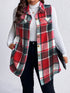 Honey Plus Size Pocketed Plaid Button Up Vest Coat STYLE SOURCE