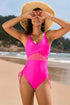 Drawstring Ruched V-Neck One-Piece Swimwear STYLE SOURCE
