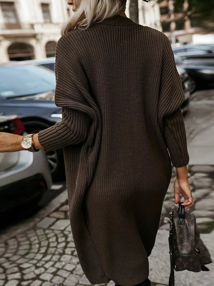 Open Front Longline Knit Cardigan STYLE SOURCE