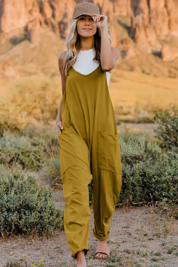Double Take  V-Neck Sleeveless Jumpsuit with Pocket STYLE SOURCE
