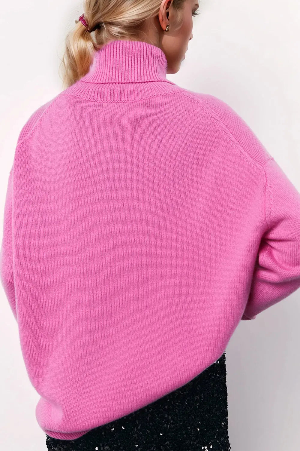 Basic Bae Turtleneck Long Sleeve Dropped Shoulder Sweater STYLE SOURCE