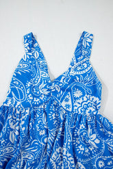 Rose Floral V Neck Crisscross Backless Maxi Dress STYLE SOURCE