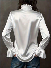 Button Up Flounce Sleeve Shirt STYLE SOURCE