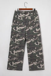 Camo Denim Cargo Wide Leg Pants STYLE SOURCE
