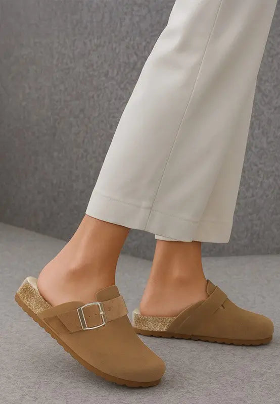 Ratiha Buckle Accent Slip-On Footbed Mules STYLE SOURCE