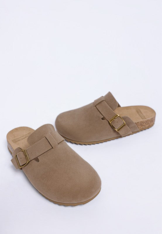Ratiha Buckle Accent Slip-On Footbed Mules STYLE SOURCE