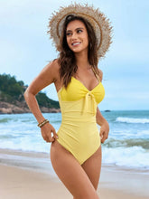 Lace Detail Crisscross Back One-Piece Swimwear STYLE SOURCE