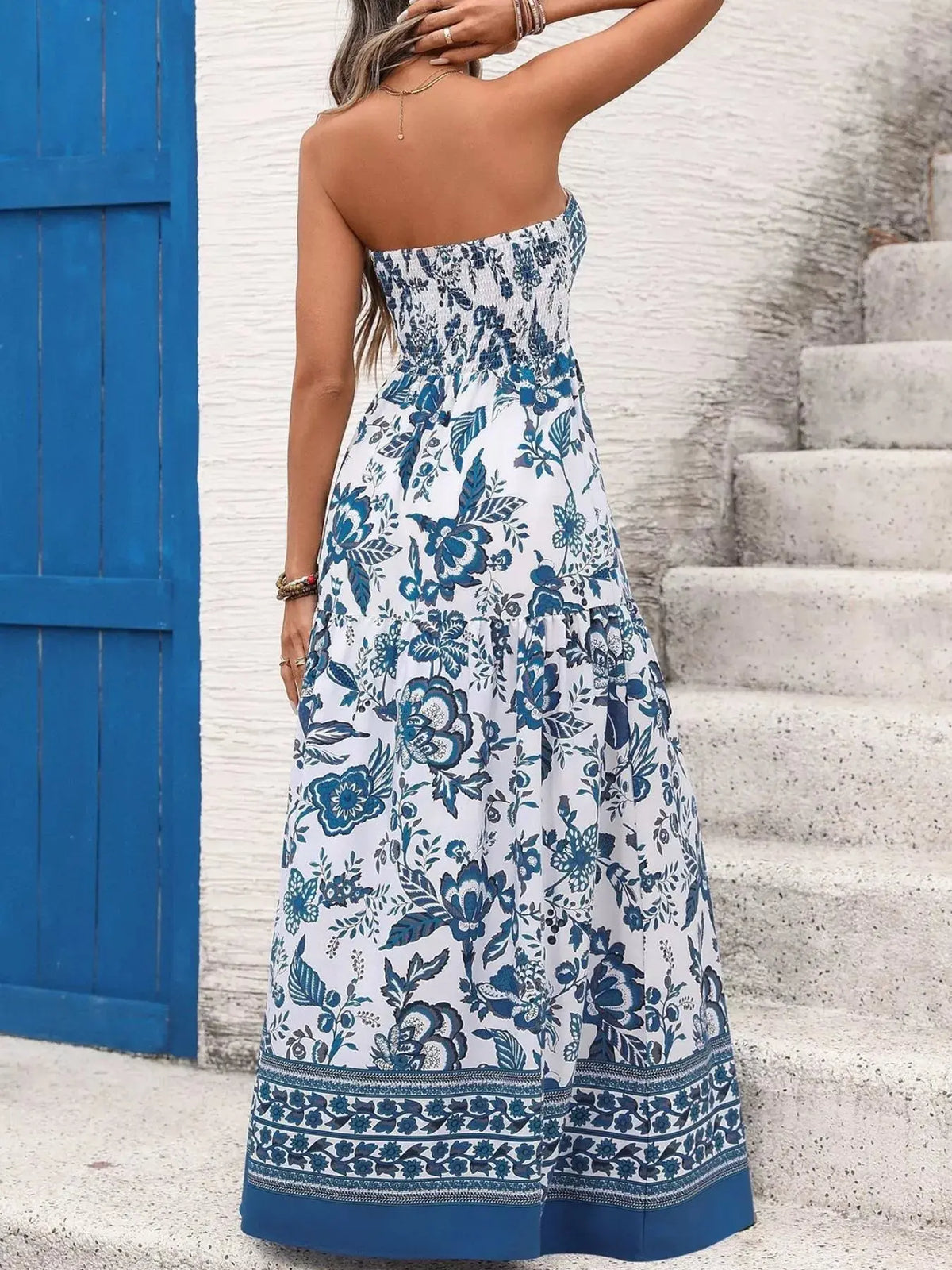Floral Print Strapless Maxi Dress STYLE SOURCE