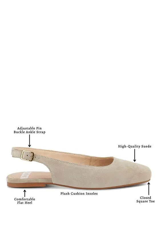 Sozani Genuine Suede Leather Slingback Flats STYLE SOURCE